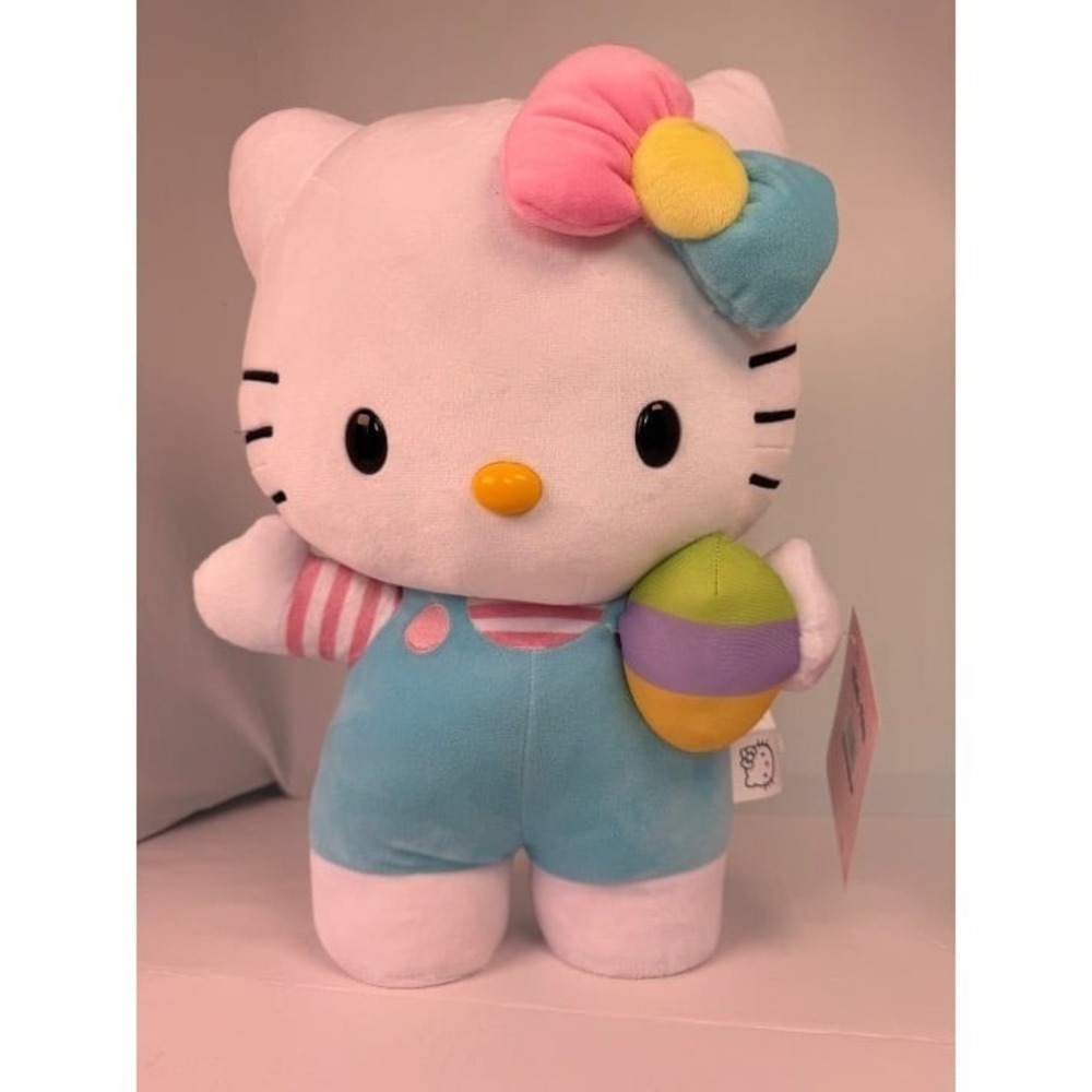 NWT Hello‎ Kitty 2026 Easter Greeter with Blue Dress holding Multicolor Egg